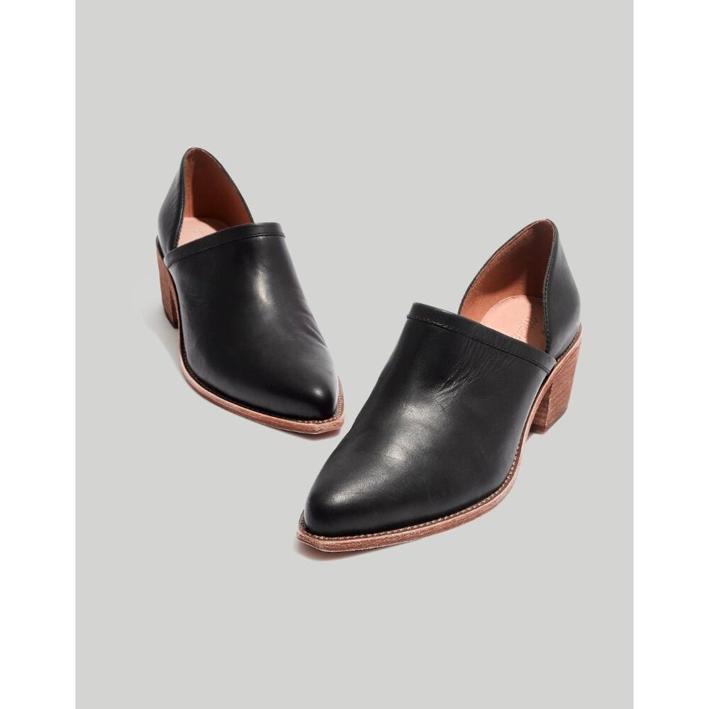 Madewell Black Leather The‎ Brady Lowcut Bootie Pointed Toe Size 6.5